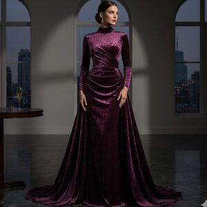 Elegant Velvet Evening Gown